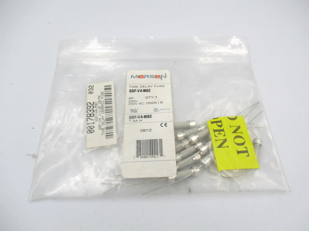 Ferraz Shawnut (GSF-V4-MSC) 250 VAC 4 Amp Time Miniature Ceramic Fuse - Qty 10