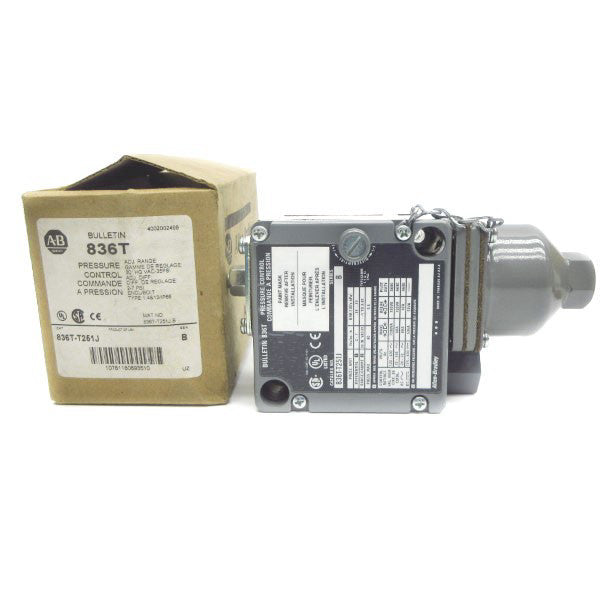 ALLEN BRADLEY 836T-T251J SER. B 120-600VAC 60A 30"HG-35PSI (BR/WH) NSMP