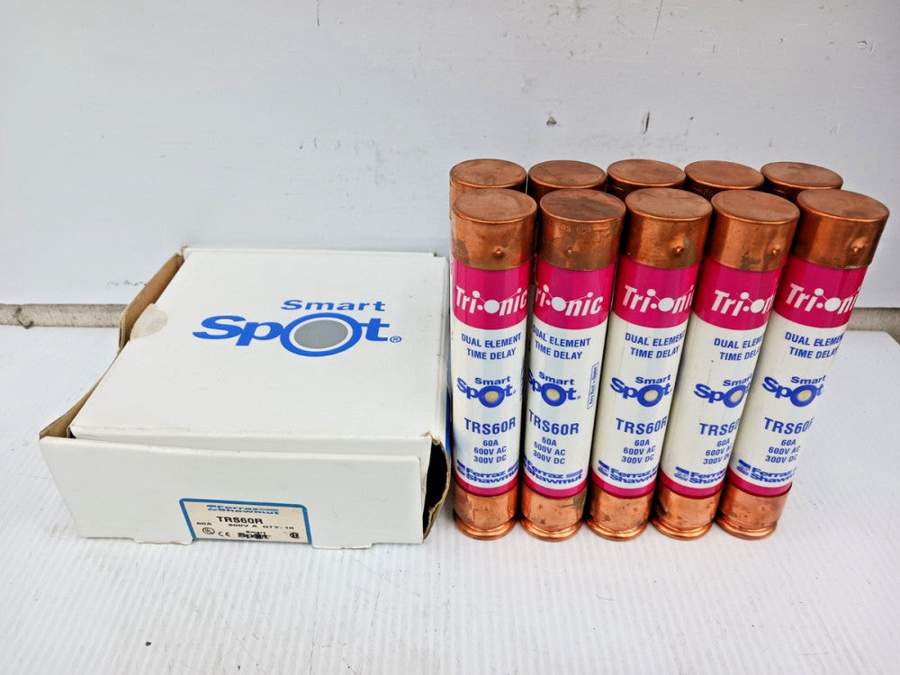 Box Of Ten) Ferraz Shawmut 60 Amp Smart Spot Time Delay RK5 Fuse 600 VAC TRS60R