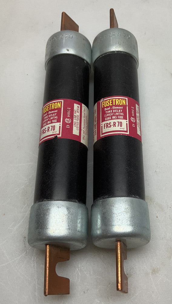 2 Pack Eaton FRS-R-70 Dual Element Time Delay Fuse 70 Amp 600v Class RK5
