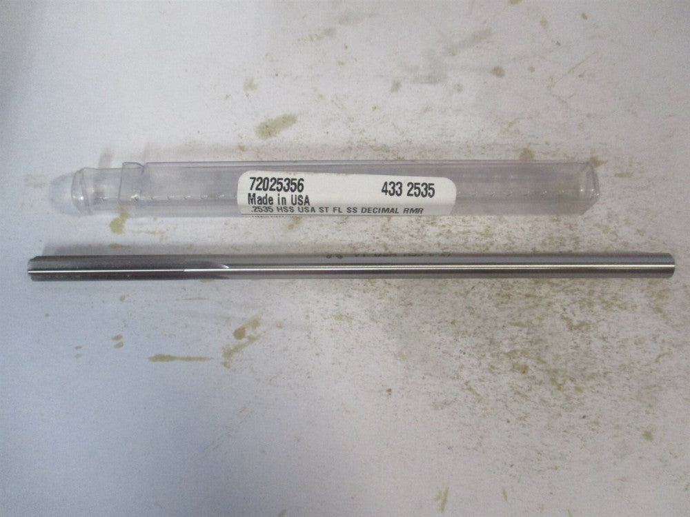 (433-0.2535) 0.2535" x 1-1/2" x 6" Straight Shank HSS 6-Flute Chucking Reamer 