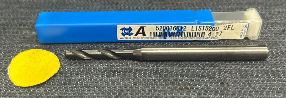 OSG SCREW MACHINE LENGTH DRILL BIT 520016812 2 FLUTE 4.27MM