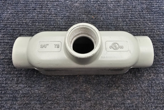 (QTY 2) SCI Conduit Body TEE 3/4" TB Made in China Gray 5-1/2" Long