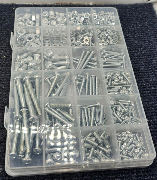 (1080 PIECES) Metric Machine Screws Bolts And Nuts Assortment M3/M4/M5/M6