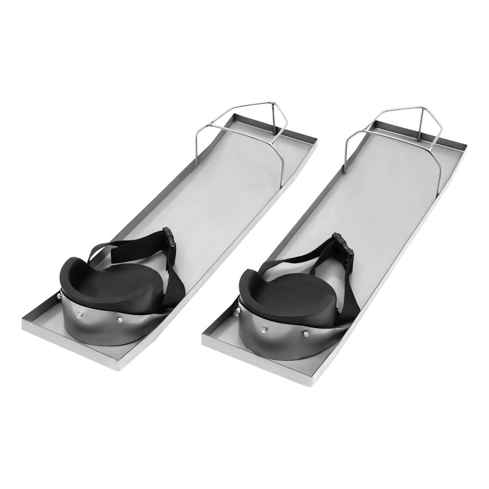 Concrete Slider Knee Boards Pair Sliding Boards 28" x 8" Stainless w/ Knee Pads
