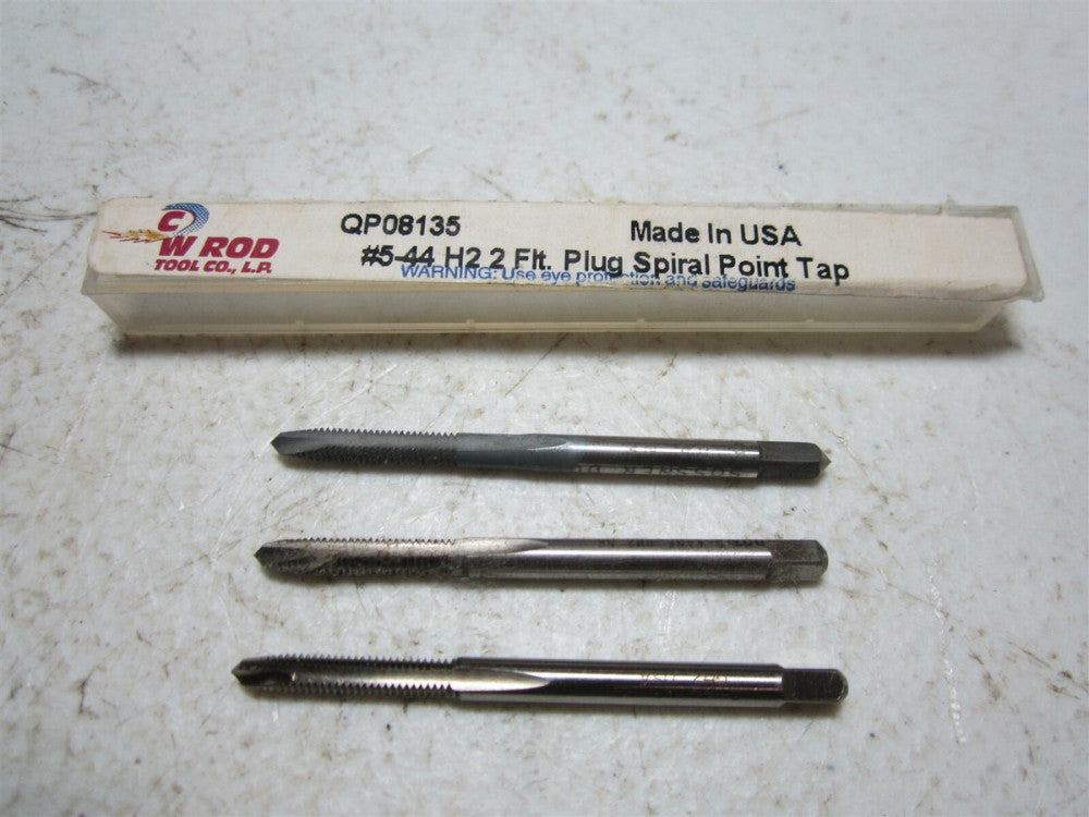Quality Plus (QP08135) #5-44 H2 2 Flute Plug Spiral Point Tap - Pack of 3