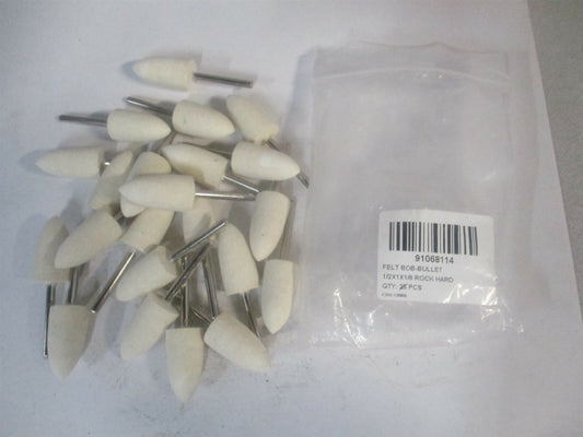 (516161) 1/2″ x 1/8″ Rock Hard Density Bullet Shaped Mounted Bob - Pack of 22