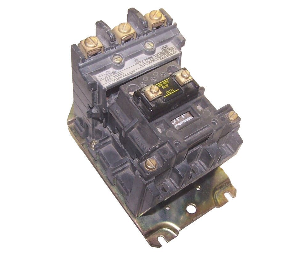 Allen-Bradley Size 1 Contactor 10 HP 27 Amp 600 VAC 480 VAC Coil  500-BOA93