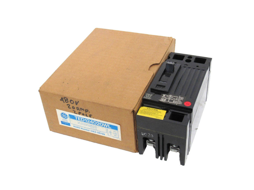 NEW GENERAL ELECTRIC TED124020WL CIRCUIT BREAKER 20A