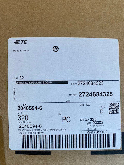(CASE OF 320) TE- 2040594-6 SEAL CAP