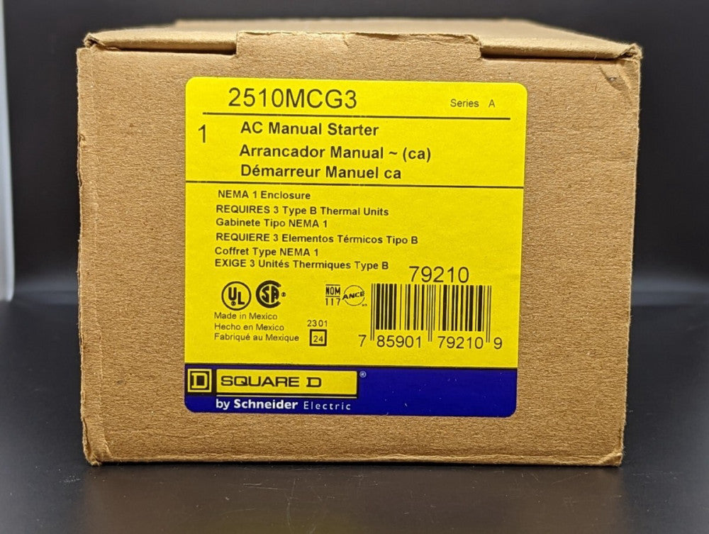 Square D 2510MCG3 Nema 1 3P 600VAC Manual Starter New In Box USA