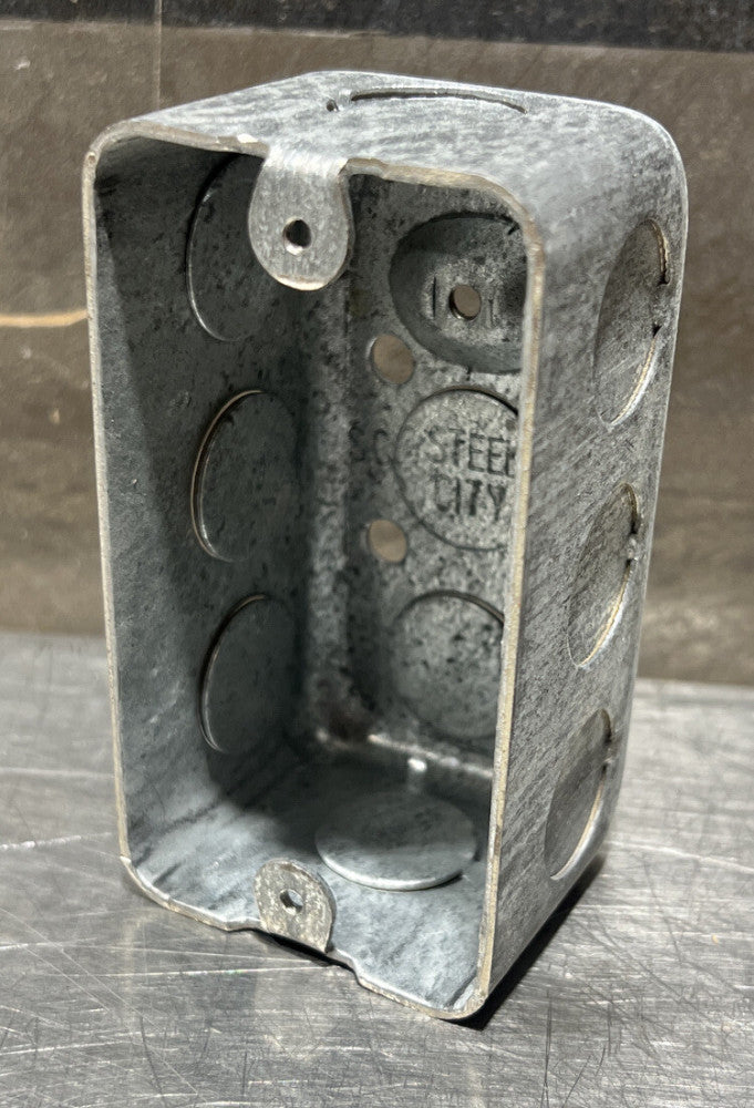 Steel City Rectangle Galvanized Steel 1-Gang Utility Box Silver 4" 58361-1/2 Nos