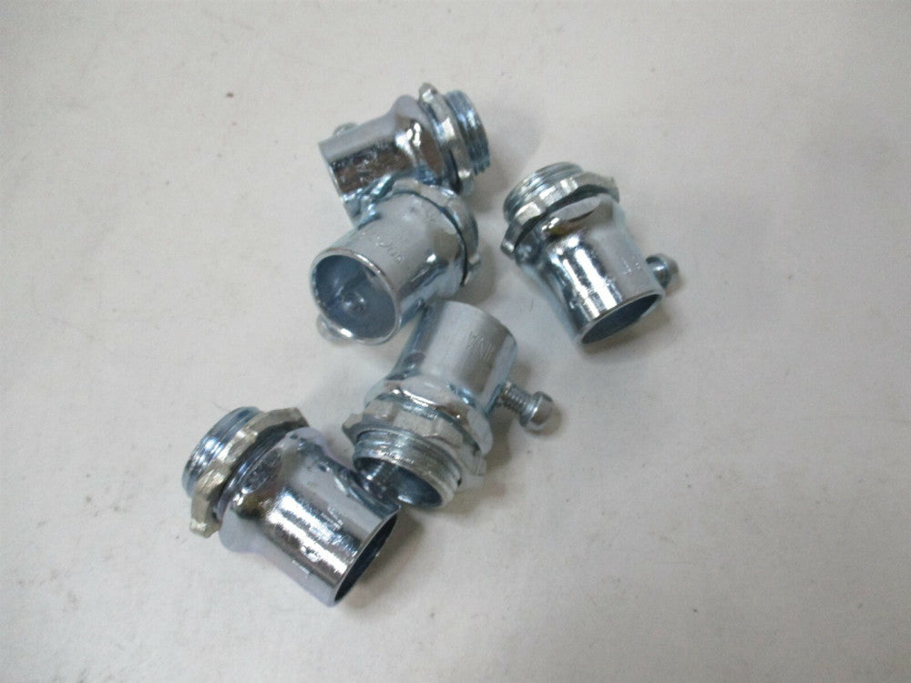 (5XC24) 1/2" Steel Concrete Tight Set Screw Connector for EMT Conduit - Lot of 5