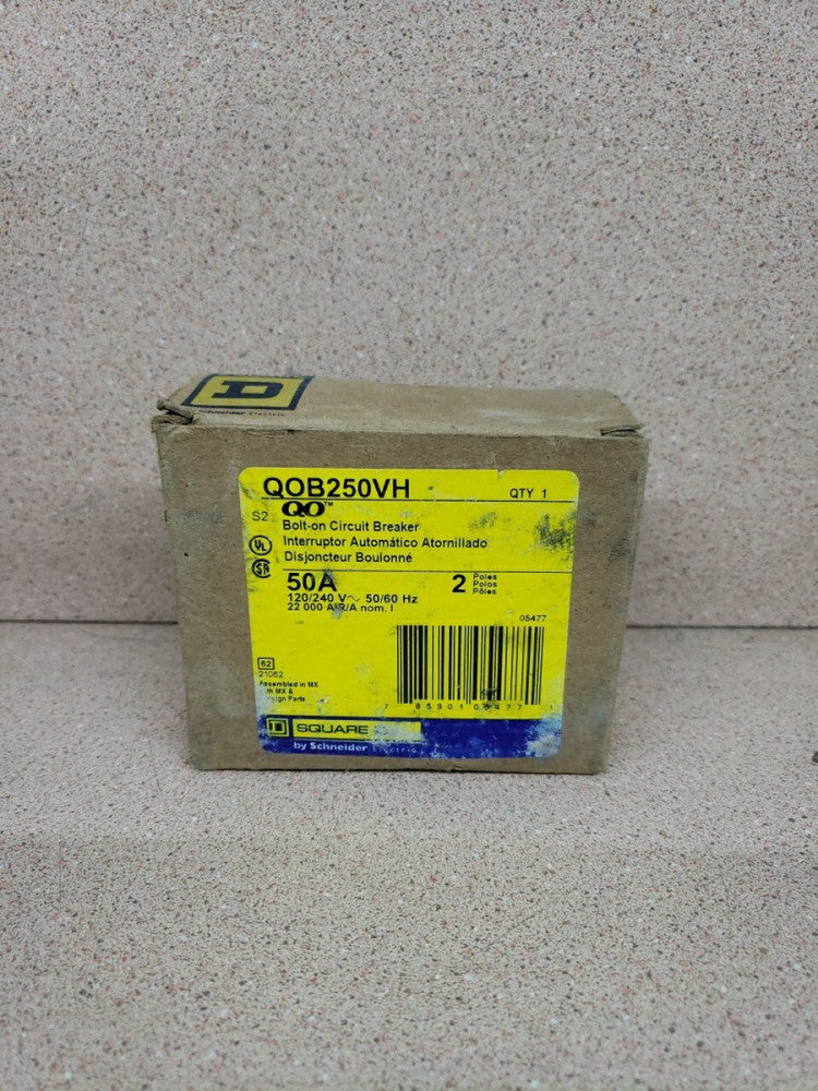 NEW OLD STOCK Square D QOB250VH Miniature Circuit Breaker 50 A,2P, 120/240 VAC