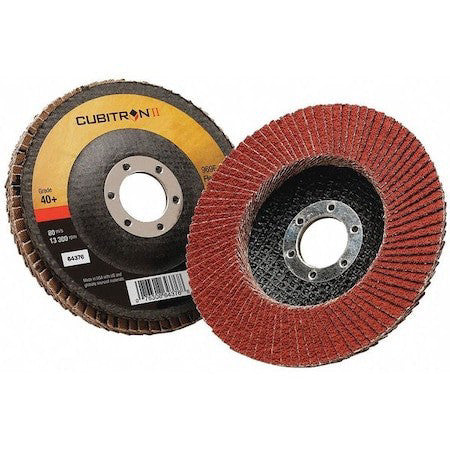 3M Cubitron 7100104939 Flap Disc,Type 27,4-1/2" Dia.,40 Grit