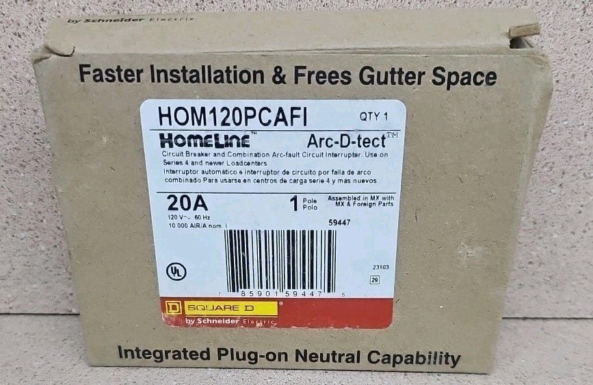 New Square D HOM120PCAFI 20Amp AFCI Circuit Breaker PCAFI