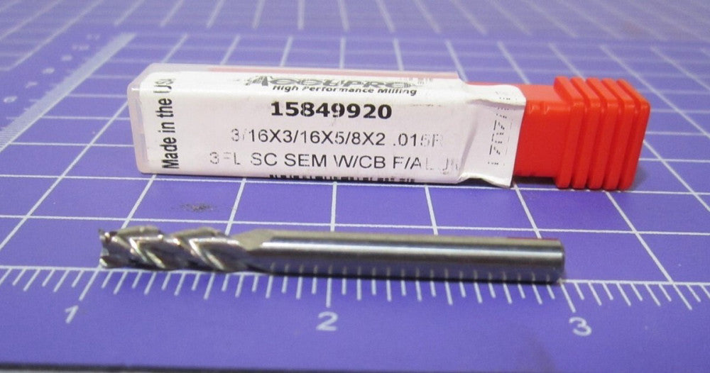 (125984) 3/16" Roughing End Mill 3F 0.0150" Corner Radius Variable Pitch Carbide