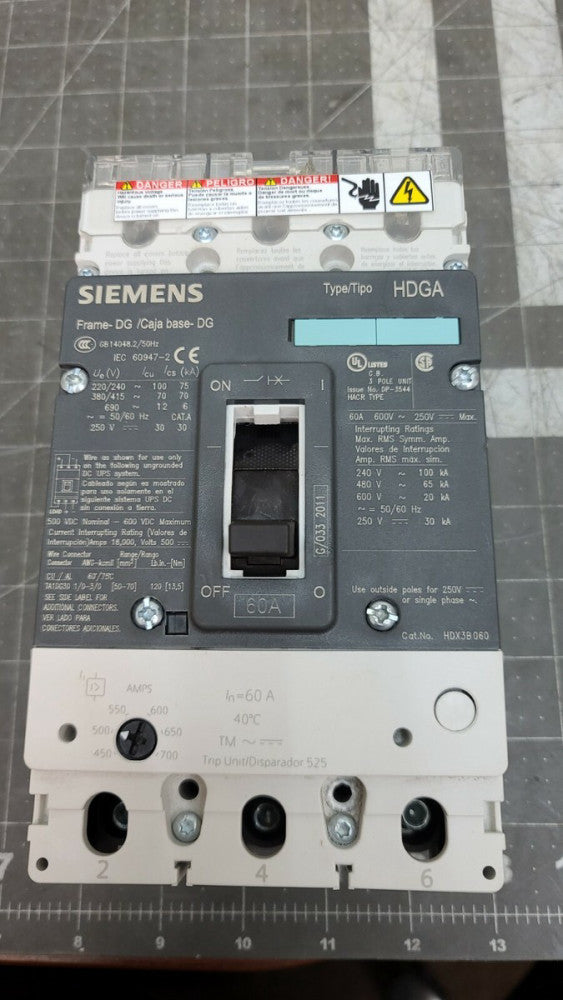 Siemens 3VL2106-2KN33-0AA0 HDX3B060F 60 Amp Molded Case Circuit Breaker [B9B1]