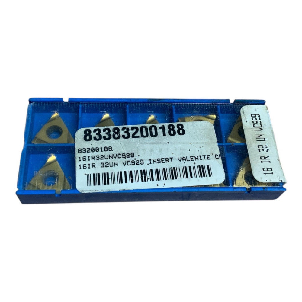 (10) NEW Valenite 16IR 32UN VC929 InsertS.
