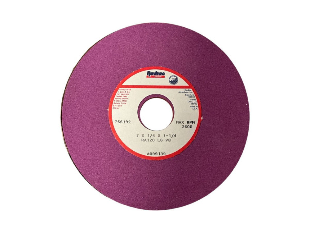 Radiac A099139 Ruby Surface Grinding Wheel 7 X 1/4 X 1-1/4, RA120 L6 V8, 766192