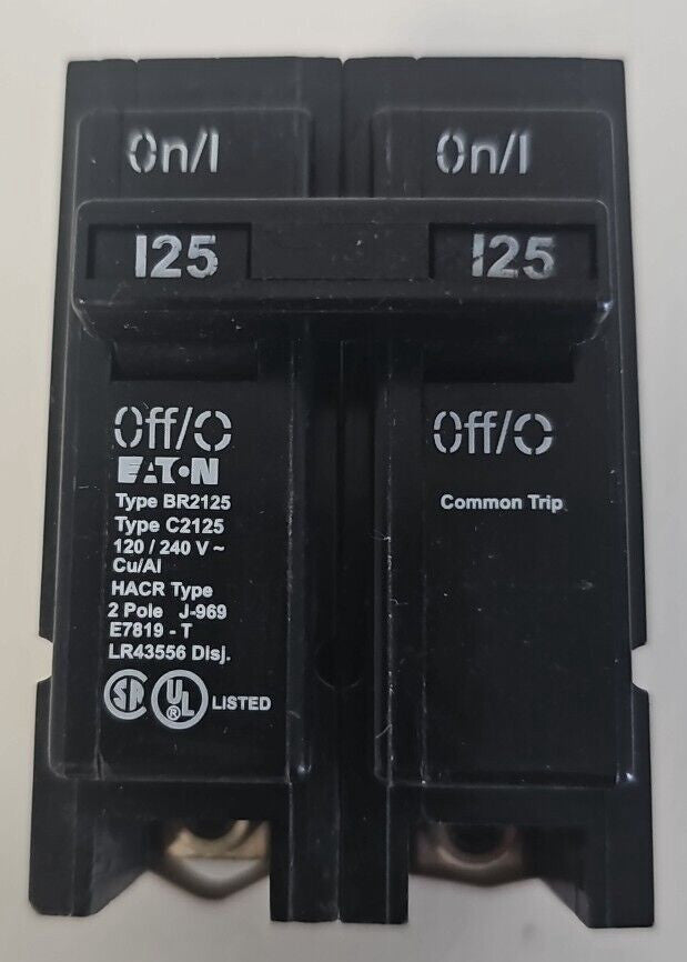 New Circuit Breaker Eaton Cutler Hammer BR2125 125 Amp 2 Pole 120/240V