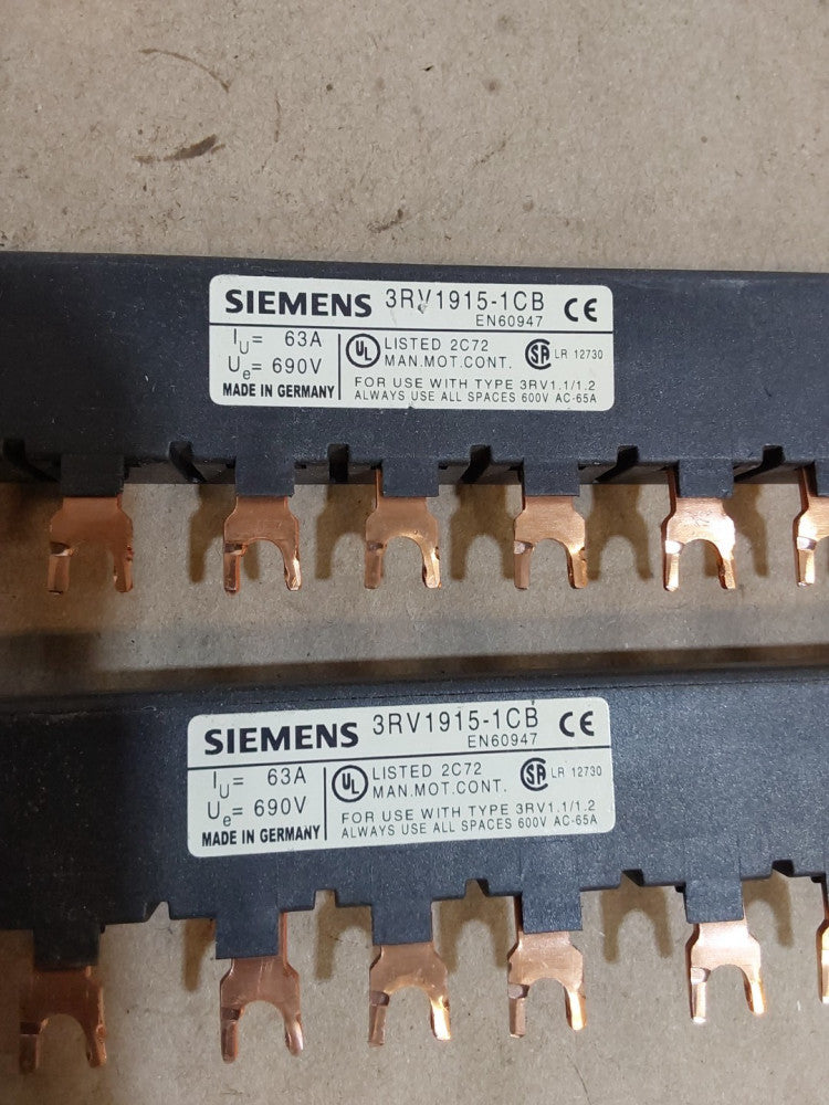 Siemens 3RV1915-1CB Busbar Lot of 2