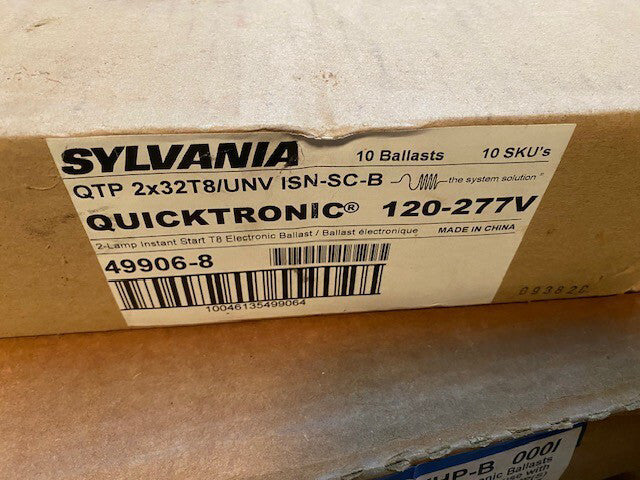 10 LOT Sylvania QTP2X32T8/UNV-ISN-SC-B  2 Lamp Instant Start Fluorescent Ballast