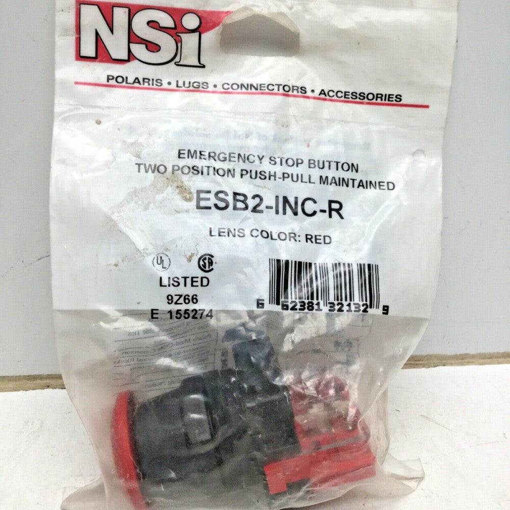 NSI ESB2-INC-R EMERGENCY STOP BUTTON RED LENS 1 CIRCUIT, TWO POSITION PUSH PULL