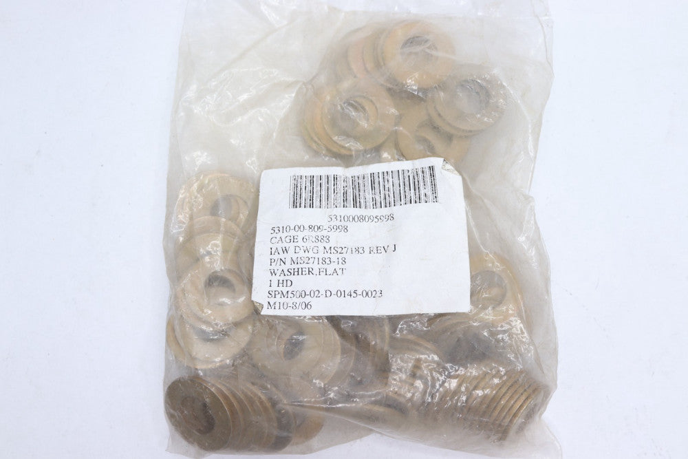 (100-Pk) Washer Flat Steering Arm Cover 1/2" MS27183-18
