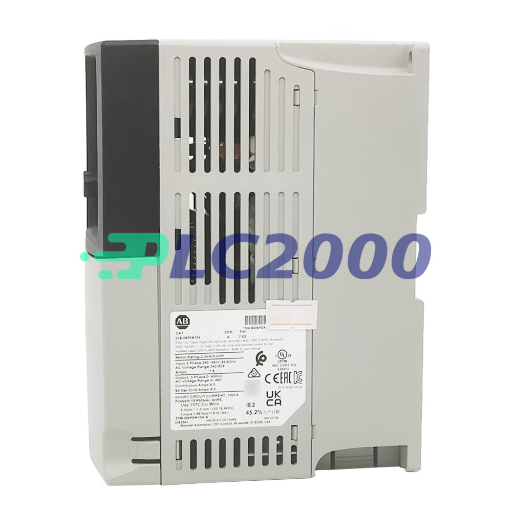 Allen Bradley 22B-D6P0N104 PowerFlex 40- 2.2 kW 3 HP AC Drive Factory Sealed