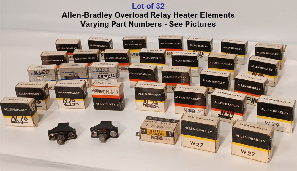 Lot of 32 Allen-Bradley Overload Relay Heater Elements, Varying Sizes  MPN's
