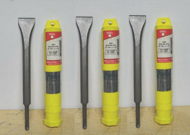 (Lot of 3) RELTON SDS+ Scaling Chisel 10" OAL X 1-1/2" SC-12DS NEW IN CONTAINER 