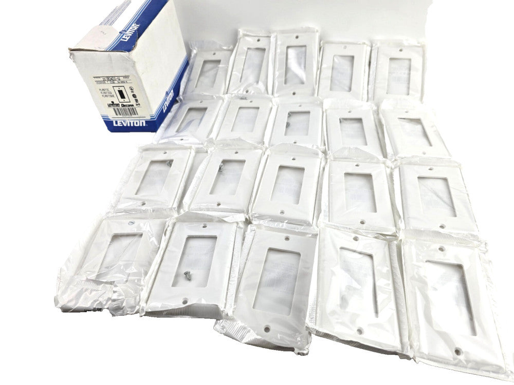 20pcs Leviton 80401-W 1-Gang GFCI Decora Wallplete Faceplate White Plastic