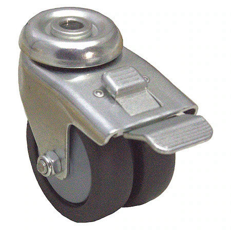 Zoro Select P9s-Rp030k-H-Tb Bolt Hole Caster,220 Lb. Load,Gray Wheel