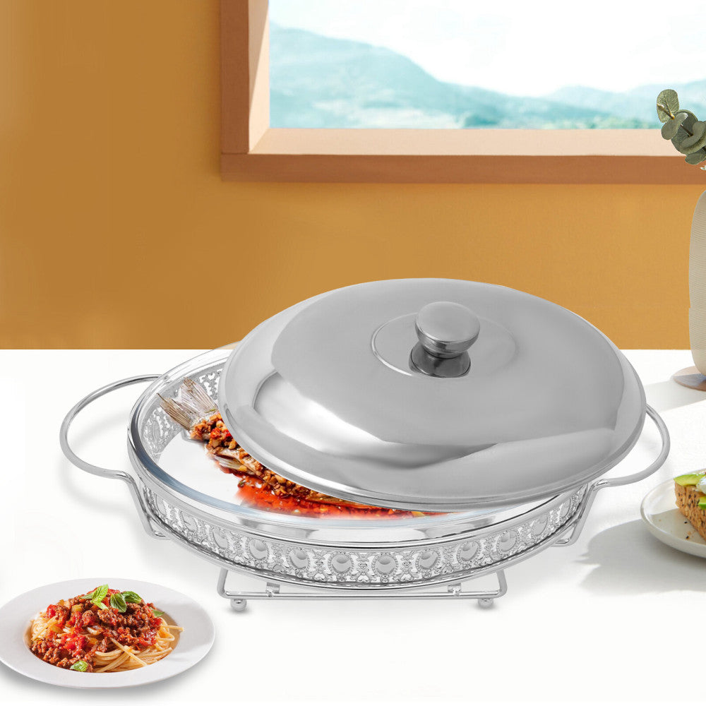 2l/2.11qt Catering Stainless Steel Chafing Dish Hotel Home Silver Buffet Dish