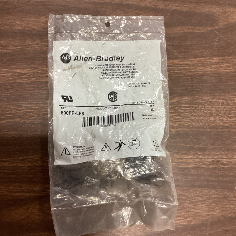 Allen Bradley 800FP-LF6 Illuminated Flush Push Button (Blue) Ser. A