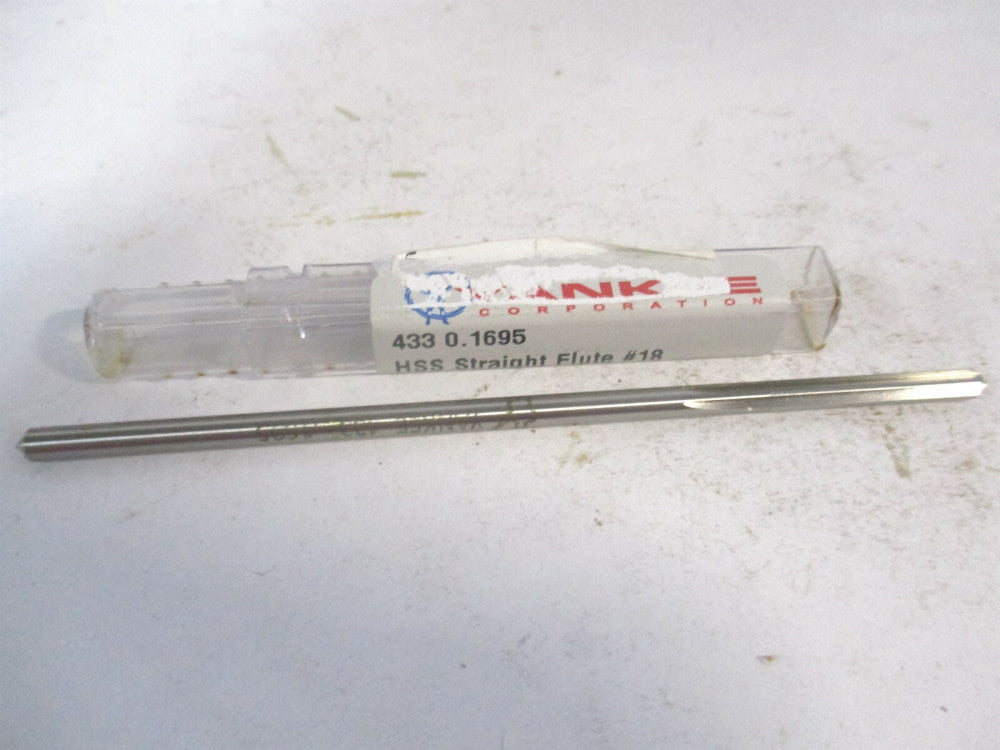 Yankee (433-0.1695) 1-1/8" x 4-1/2" #18 HSS 6-Flute Straight Chucking Reamer 