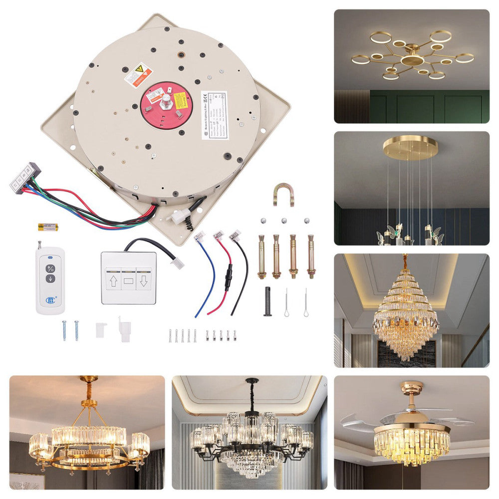 110lbs Electric Chandelier Hoist Lifter Pendant Lamp Lifting Hoist System 50kg