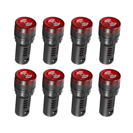 10 x AC/DC 24V Light Panel Indicator Flashing Alarm with Buzzer Red LED