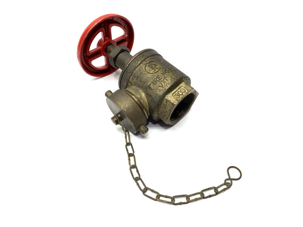Giacomini A56Y001 Rough Brass Fire Angle Hose Valve 1-1/2" NPT F x NST M 300PSI