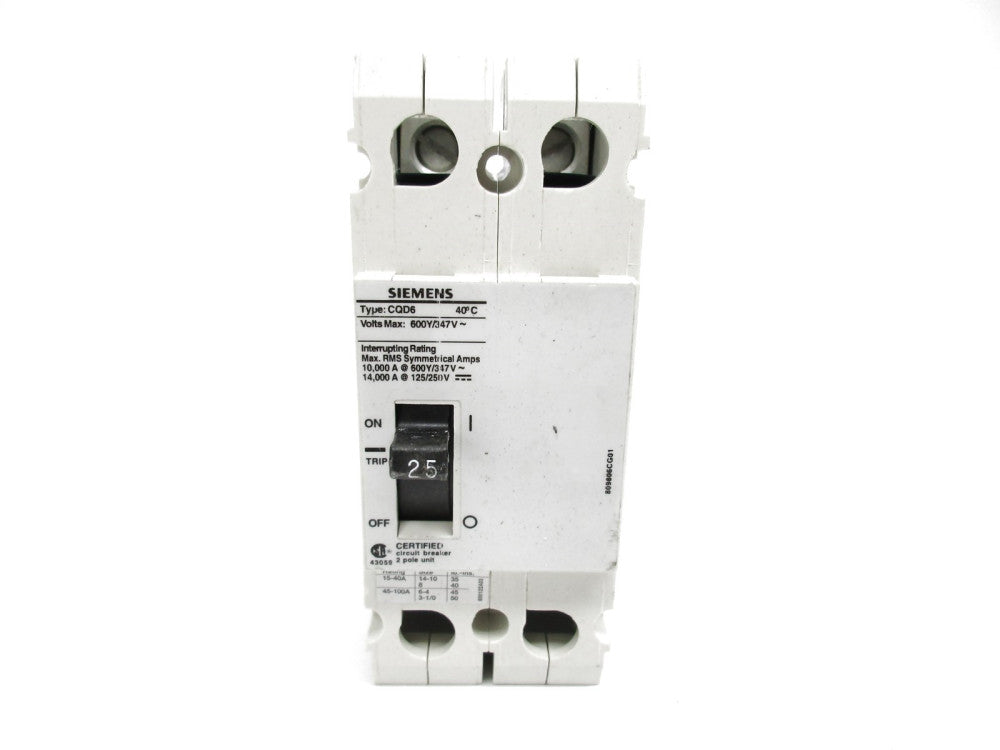 SIEMENS CQD6225 25A 600V UNMP