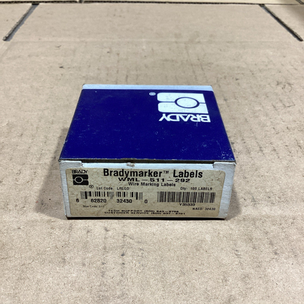 BRADY WML-511-292 Wire Marking Labels, NOS