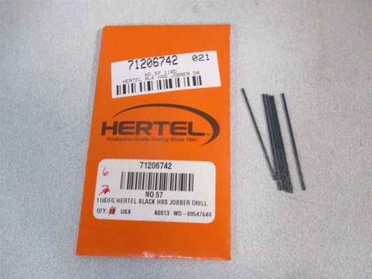 (71206742) #57 3/4" x 1-3/4" OAL 118° HSS RH Spiral Jobber Drill - Pack of 6