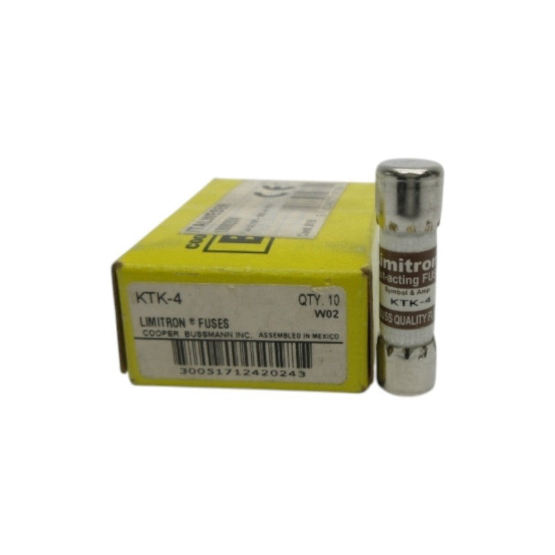 BUSSMANN KTK-4 600VAC 4A (PKG OF 10) (YL/BR) NSMP