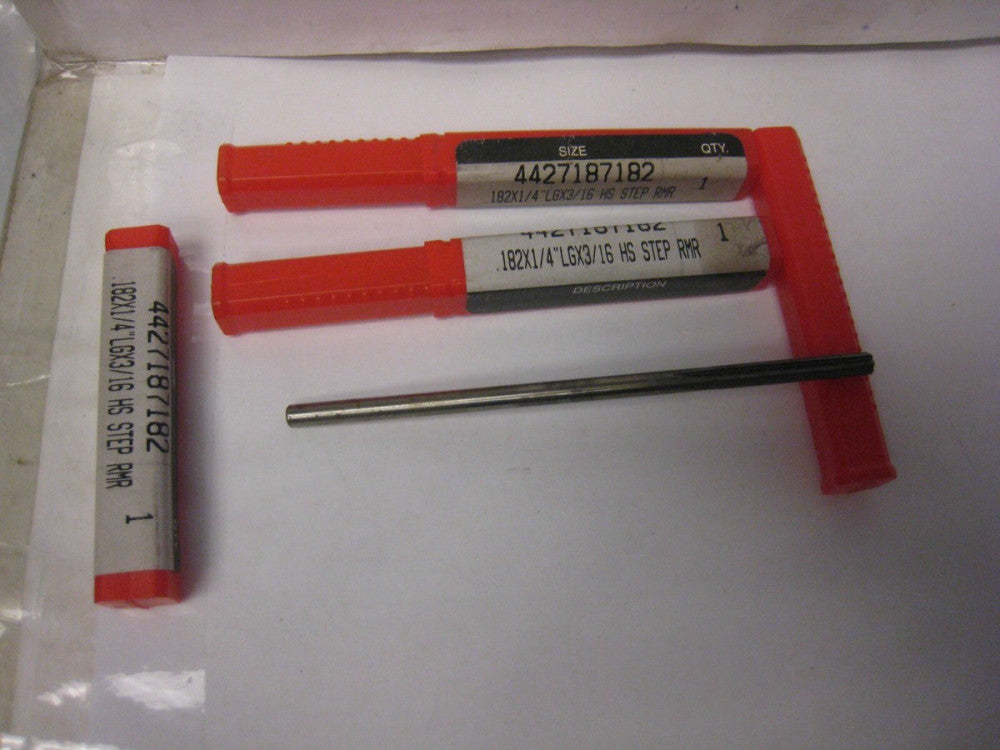  .182 x 1/4 LG x 3/16 High speed  Step Reamers Lot of 2 4427187182