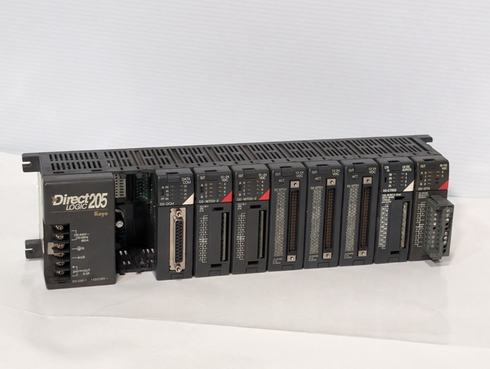 Koyo D2-09B-1 Direct Logic 205 PLC Controller with (8) InputOutputData Modules