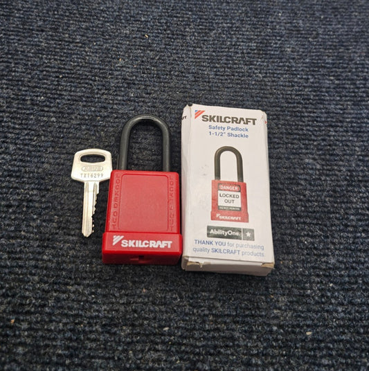 ( QTY 2 ) SKILCRAFT Lockout Tagout Safety Padlocks 1-1/2" Shackle