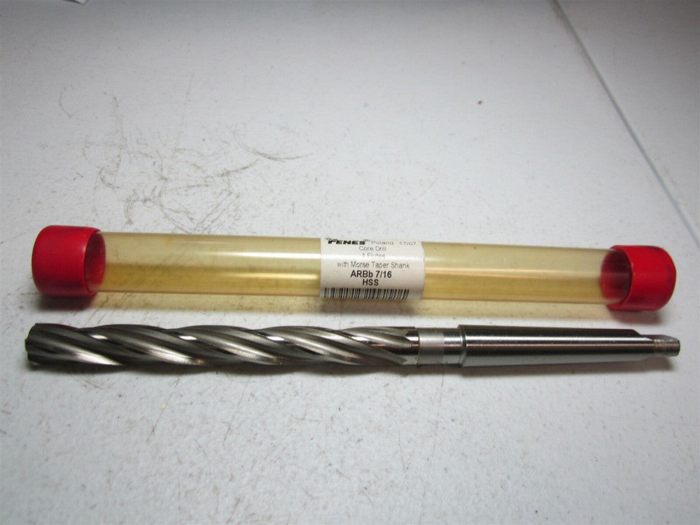 Fenes (5-215-010) ARBb 7/16 Morse Taper Shank 4 Fl High Speed Steel Core Drill