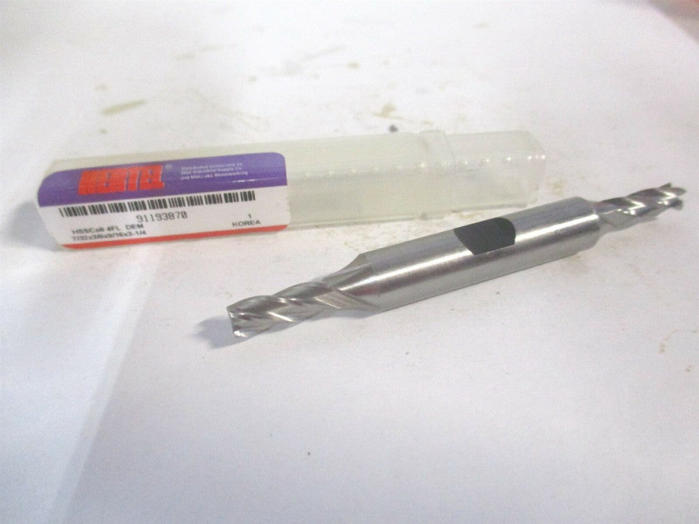 (E2053014) 7/32" x 9/16" x 3/8" x 3-1/4" OAL 4 Flute Cobalt Square End Mill 