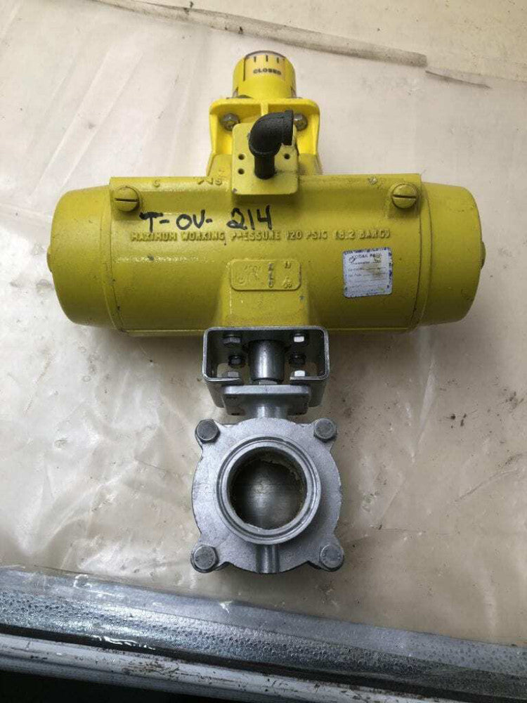 Flow-Tek Hytork-280 316 SS 2 Way Air Operated 2" Sanitary Ball Valve 120PSIG